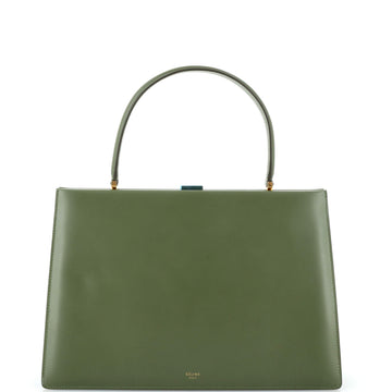 Celine Clasp Top Handle Bag Leather Medium