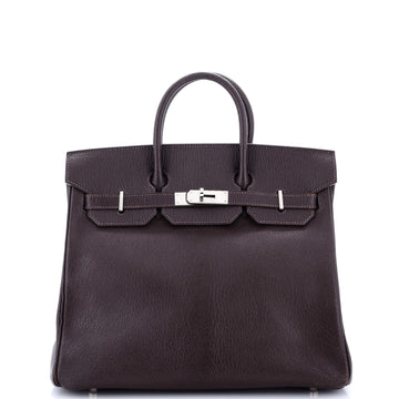 Hermes HAC Birkin Bag Brown Chevre de Coromandel with Palladium Hardware 32