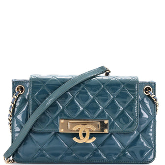 Chanel Golden Class Accordion Flap Bag Quilted Patent Medium