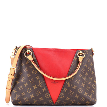 Louis Vuitton V Tote Monogram Canvas and Leather MM