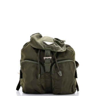 Prada Double Front Pocket Backpack Tessuto Small