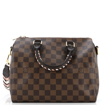 Louis Vuitton Speedy Bandouliere Bag Damier with Braided Detail 25