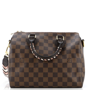 Louis Vuitton Speedy Bandouliere Bag Damier with Braided Detail 25
