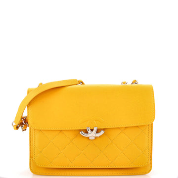 Chanel CC Box Flap Bag Quilted Caviar Small