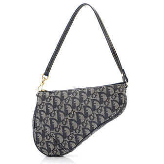 Christian Dior Vintage Saddle Bag Diorissimo Canvas Mini