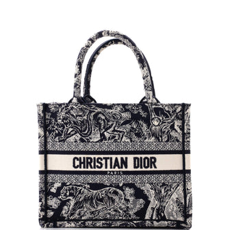 Christian Dior Book Tote Embroidered Canvas Small