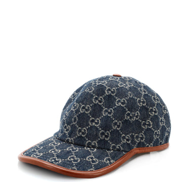 Gucci Baseball Cap GG Denim with Leather