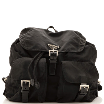 Prada Vela Double Front Pocket Backpack Tessuto with Saffiano Leather Medium