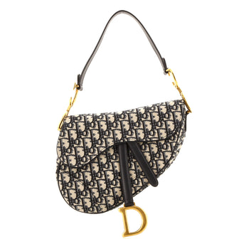 Christian Dior Saddle Handbag Oblique Canvas Medium