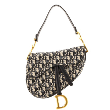 Christian Dior Saddle Handbag Oblique Canvas Medium