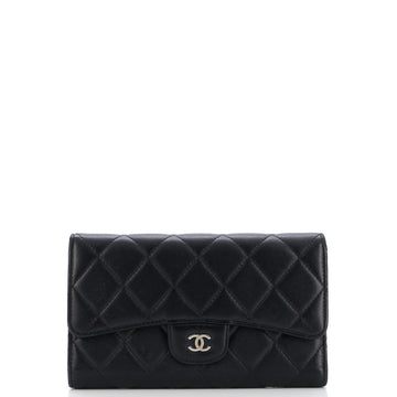 Chanel L-Flap Wallet Quilted Lambskin Long