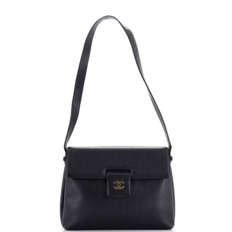 Chanel Vintage Square CC Flap Bag Caviar Medium