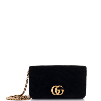 Gucci GG Marmont Chain Flap Bag Matelasse Velvet Mini