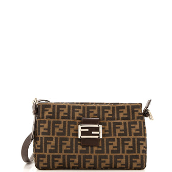 Fendi Vintage Pocket Shoulder Bag Zucca Canvas Small