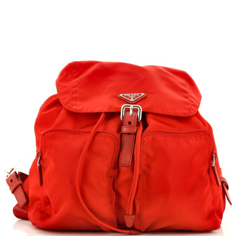 Prada Double Front Pocket Backpack Tessuto Medium
