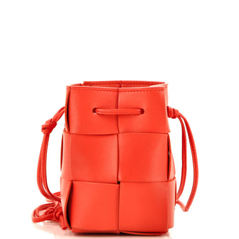Bottega Veneta Cassette Bucket Bag Maxi Intrecciato Leather with Beaded Details Mini