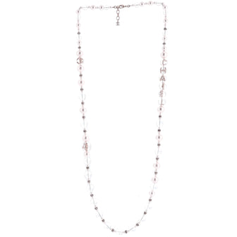 Chanel CC Star Logo Inclusion Long Necklace Metal and Faux Pearls with Beads and Crystals