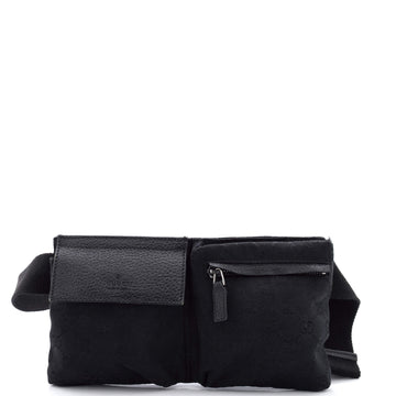 Gucci Vintage Double Belt Bag GG Canvas Small