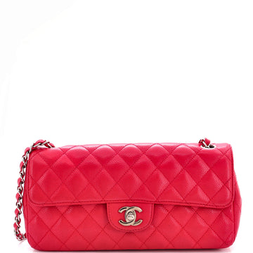 Chanel Classic Single Flap Bag Quilted Caviar East West