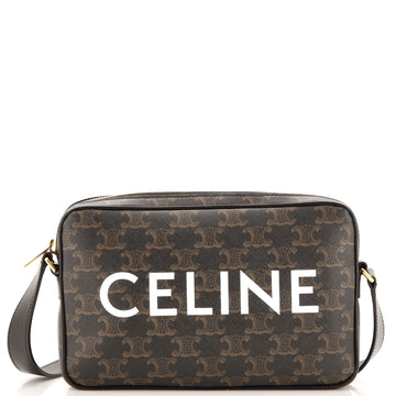 Celine Logo Messenger Bag Triomphe Coated Canvas Medium