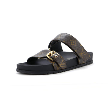 Louis Vuitton Women's Bom Dia Flat Mules Monogram Canvas