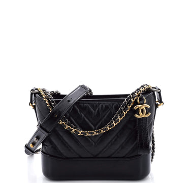 Chanel Gabrielle Hobo Chevron Aged Calfskin Small