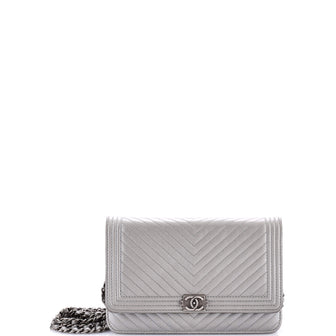 Chanel Boy Wallet on Chain Chevron Calfskin