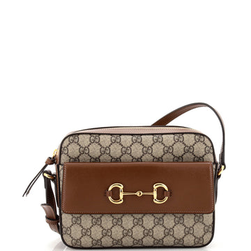 Gucci Horsebit 1955 Flap Pocket Camera Bag GG Coated Canvas Small
