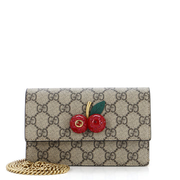 Gucci Cherries Wallet on Chain GG Coated Canvas Mini