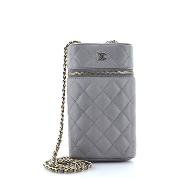 Chanel Classic Vanity Phone Holder with Chain Quilted Caviar