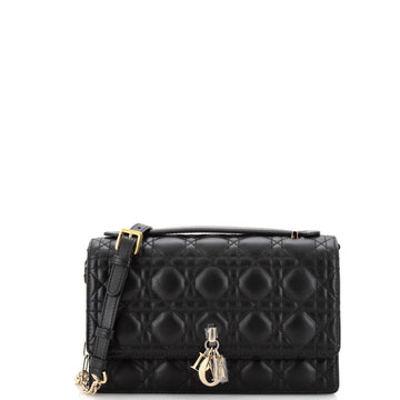 Christian Dior My Dior Top Handle Flap Bag Cannage Quilt Lambskin Small