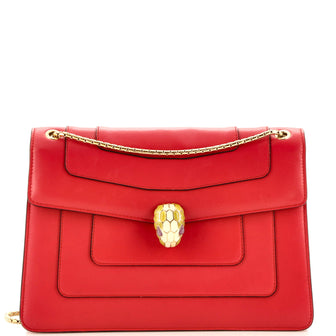 Bvlgari Serpenti Forever Square Shoulder Bag Leather Medium