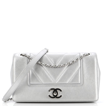 Chanel Mademoiselle Vintage Flap Bag Chevron Sheepskin Medium