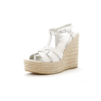 Saint Laurent Women's Cassandra Wedge Espadrilles Leather