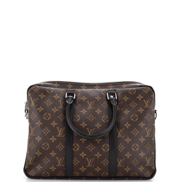 Louis Vuitton Porte-Documents Voyage Briefcase Macassar Monogram Canvas PM