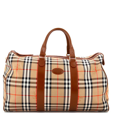 Burberry Vintage Duffle Bag Horseferry Check Canvas Large