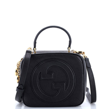 Gucci Blondie NM Top Handle Shoulder Bag Diagonal Quilted Leather