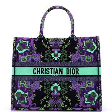 Christian Dior Book Tote Embroidered Canvas Large