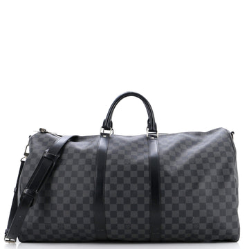 Louis Vuitton Keepall Bandouliere Bag Damier Graphite 55