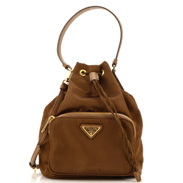 Prada Drawstring Bucket Bag Tessuto Small