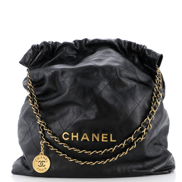 Chanel 22 Chain Hobo Quilted Calfskin Large