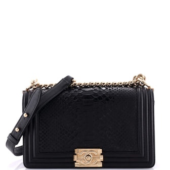 Chanel Boy Flap Bag Python Old Medium