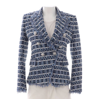 Balmain Women's Double Breasted Blazer Tweed