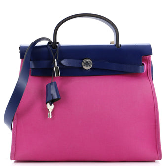 Hermes Herbag Zip Leather and Toile 31