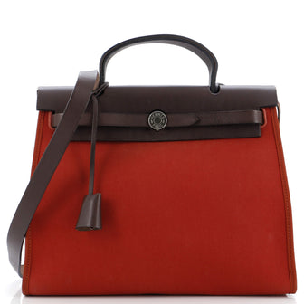 Hermes Herbag Zip Leather and Toile 31