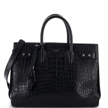 Saint Laurent Sac de Jour Souple Bag Crocodile Embossed Leather Medium