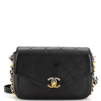 Chanel Two Tone Envelope Flap Bag Quilted Calfskin Medium