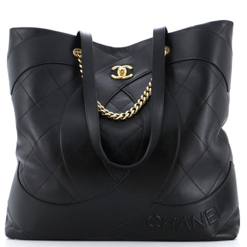 Chanel Club Monaco Shopping Tote Quilted Lambskin Large