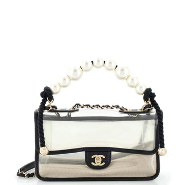 Chanel Sand By The Sea Pearl Flap Bag PVC with Lambskin Medium