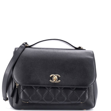 Chanel Business Affinity Flap Bag Quilted Caviar Large